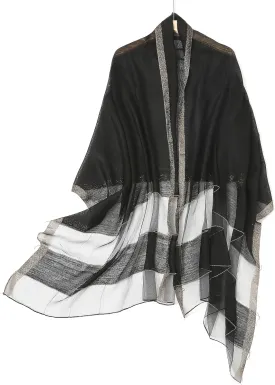 STARWHISPER Women's Gold Trim Silk Scarf Shawl Wrap - Elegant Accessory for Evening Dress - Gift Packaged