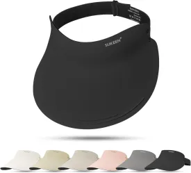 Sukeen Wide Brim Sun Visor Hat for Women Men,UPF50  Seamless Sun Hats Foldable Ponytail Beach Hats for Daily Outdoor Sport