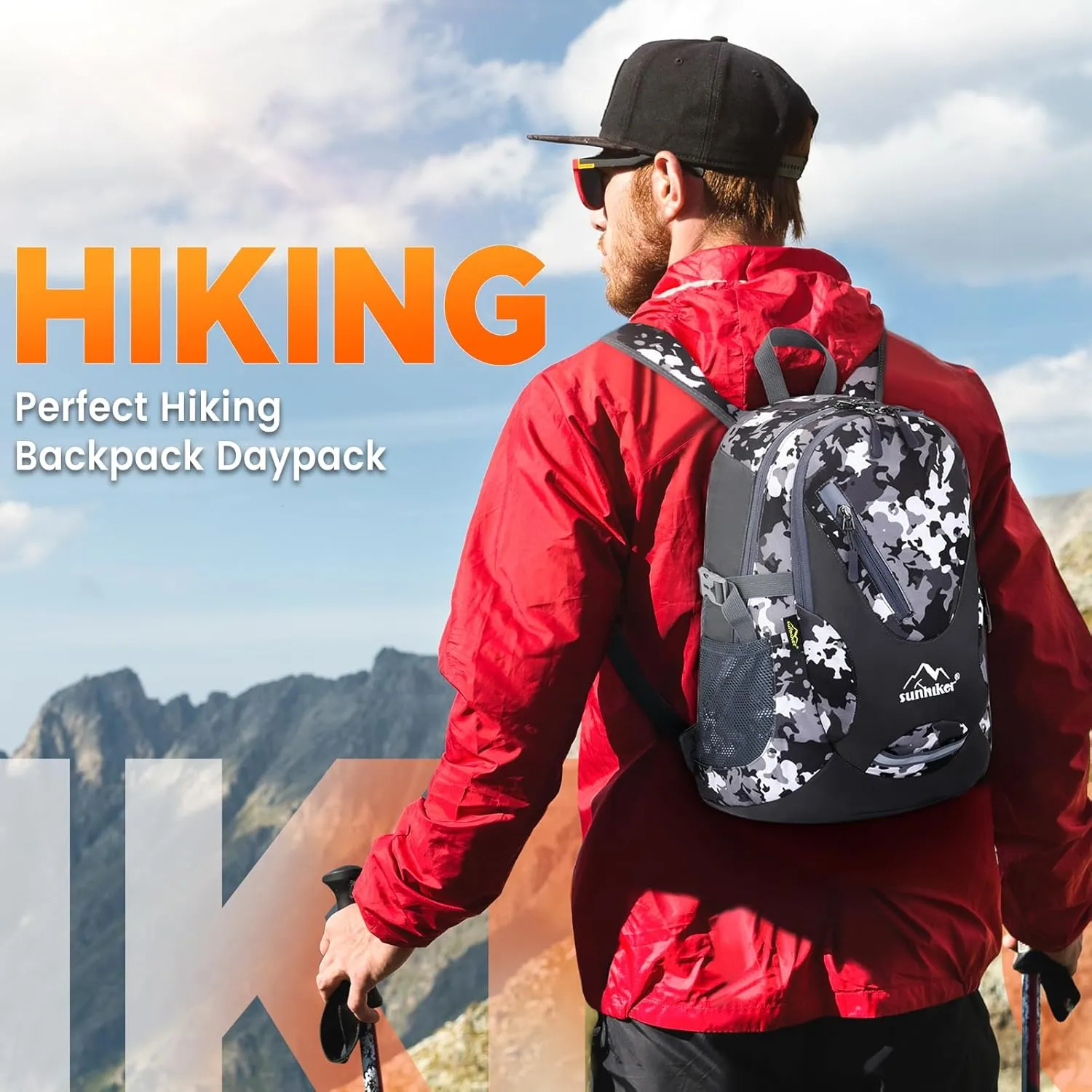 sunhiker Small Cycling Hiking Backpack Water Resistant Travel Backpack Lightweight Daypack M0714 20-25L