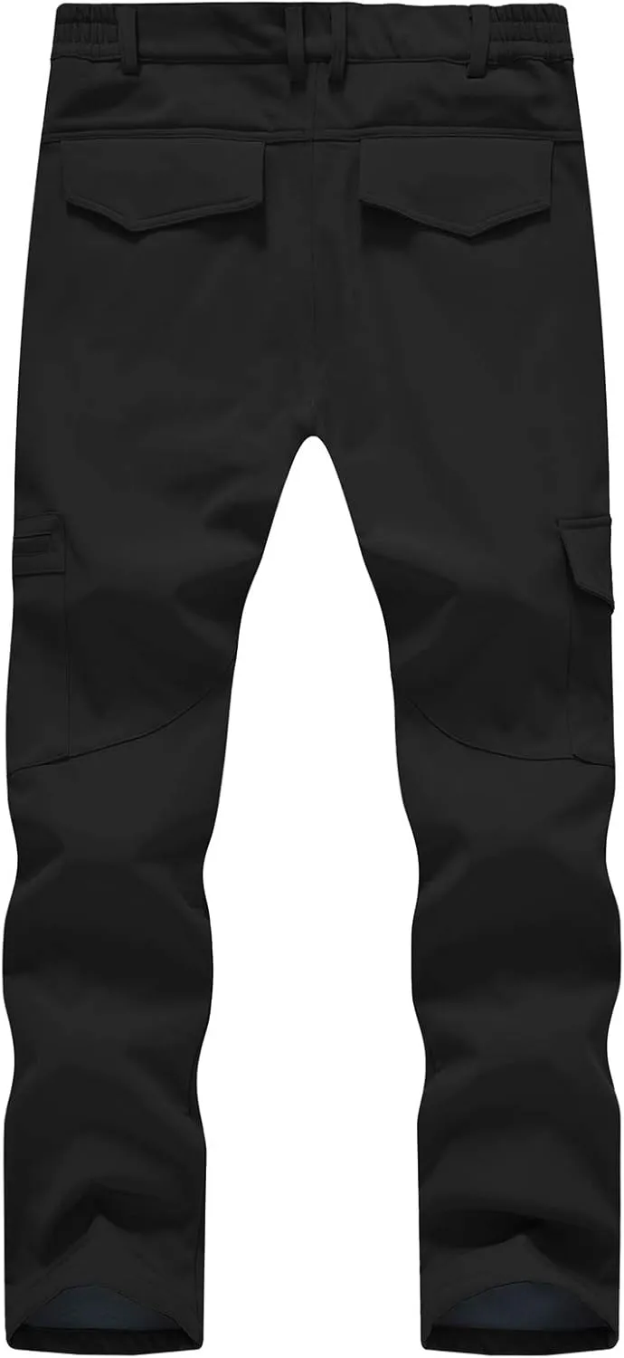 TBMPOY Men's Snow Ski Fleece Lined Hiking Pants Waterproof Winter Snowboard Warm Outdoor Insulated Pants Windproof
