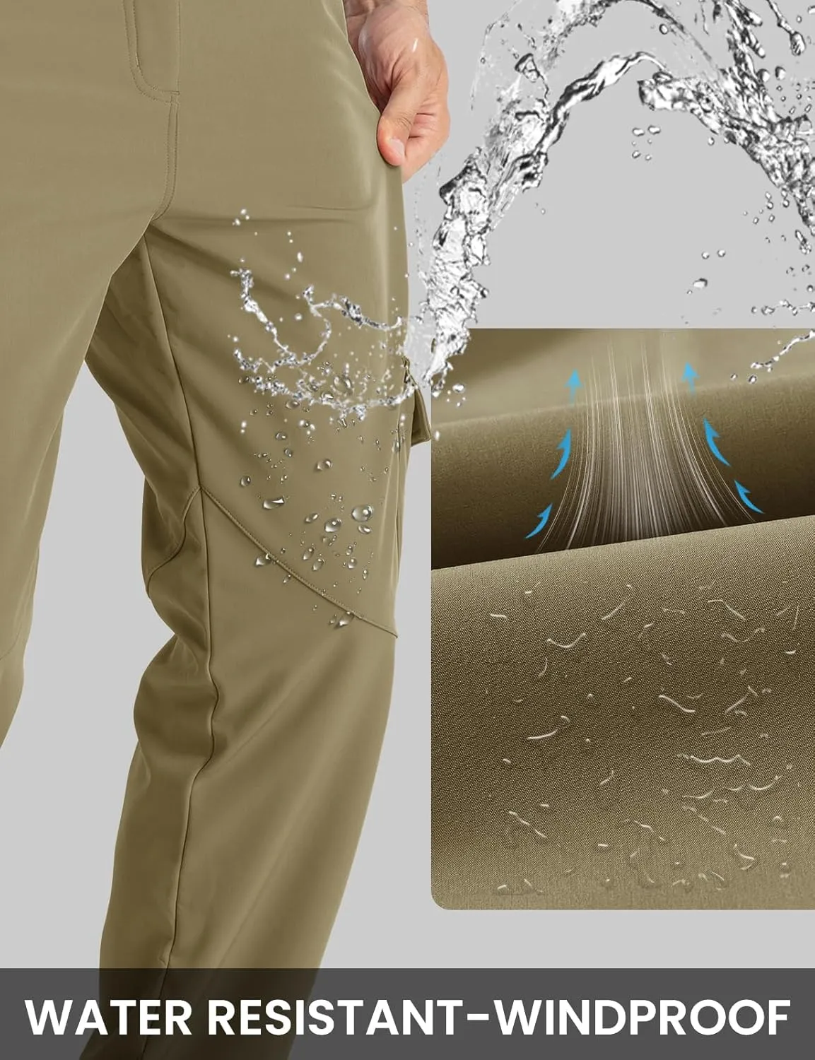 TBMPOY Men's Snow Ski Fleece Lined Hiking Pants Waterproof Winter Snowboard Warm Outdoor Insulated Pants Windproof