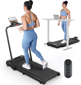 THERUN Walking Pad, 2.5 HP Under Desk, 2 in 1 Foldable for Home, Walking Pad with Handle Bar, 15" Widened Running Belt with Remote Control & LED Touch Screen