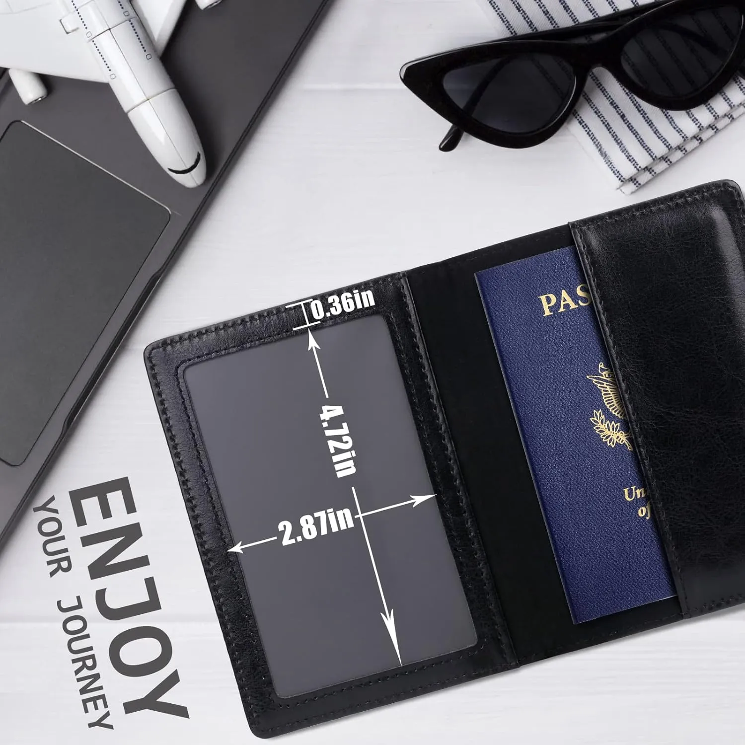 TIGARI Passport Holder for Travel Women Men, PU Leather Passport Wallet Cover Case, Water Resistant Protected Travel Document Holder, Family Vacation Plane Cruise Travel Essentials