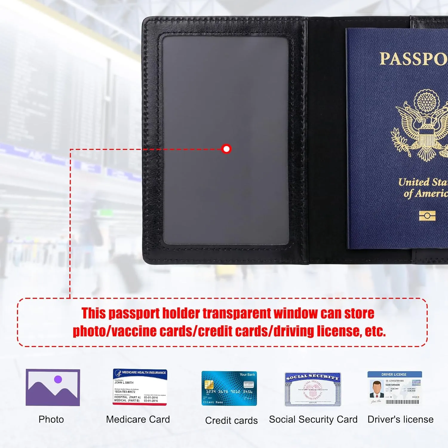 TIGARI Passport Holder for Travel Women Men, PU Leather Passport Wallet Cover Case, Water Resistant Protected Travel Document Holder, Family Vacation Plane Cruise Travel Essentials