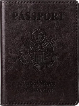 TIGARI Passport Holder for Travel Women Men, PU Leather Passport Wallet Cover Case, Water Resistant Protected Travel Document Holder, Family Vacation Plane Cruise Travel Essentials