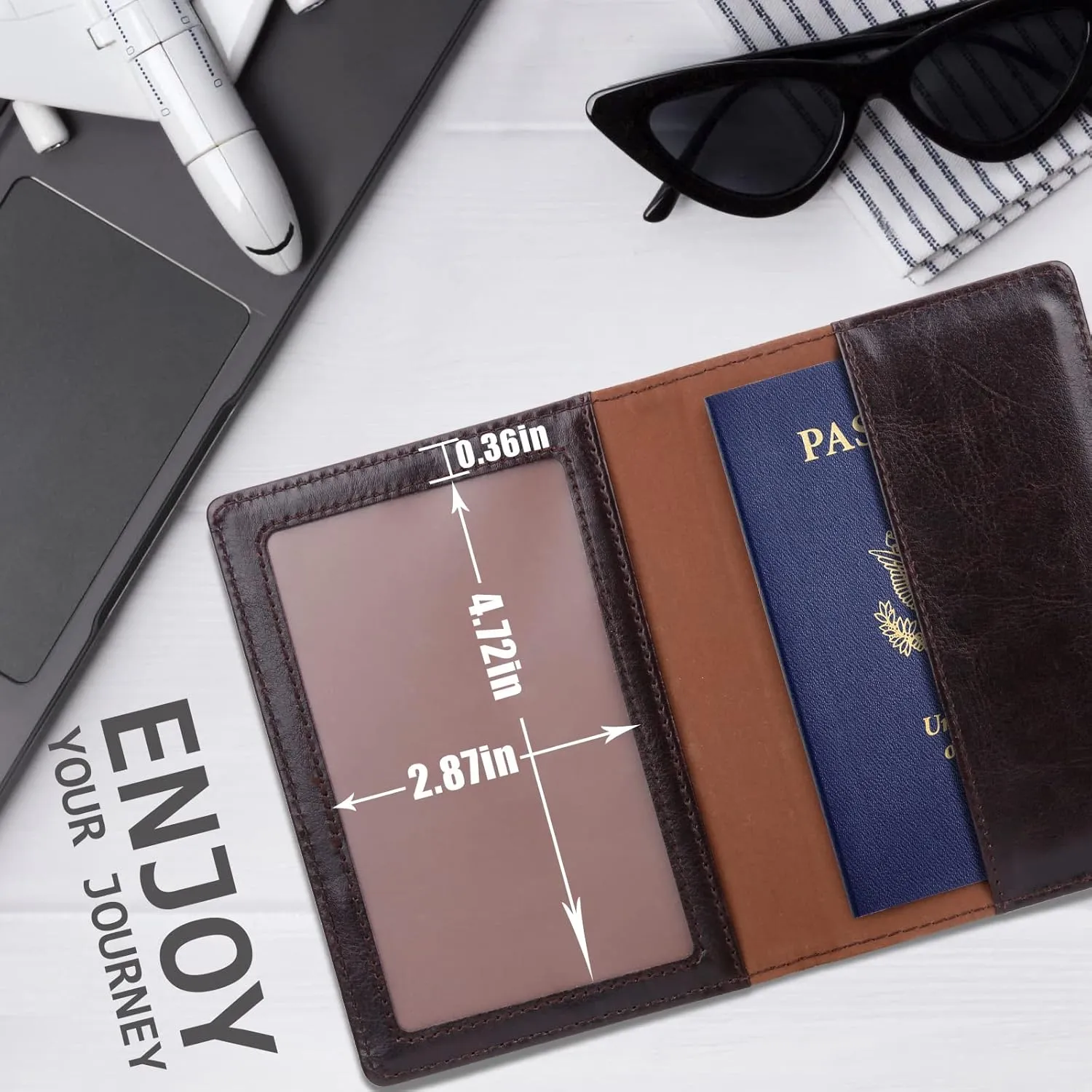 TIGARI Passport Holder for Travel Women Men, PU Leather Passport Wallet Cover Case, Water Resistant Protected Travel Document Holder, Family Vacation Plane Cruise Travel Essentials