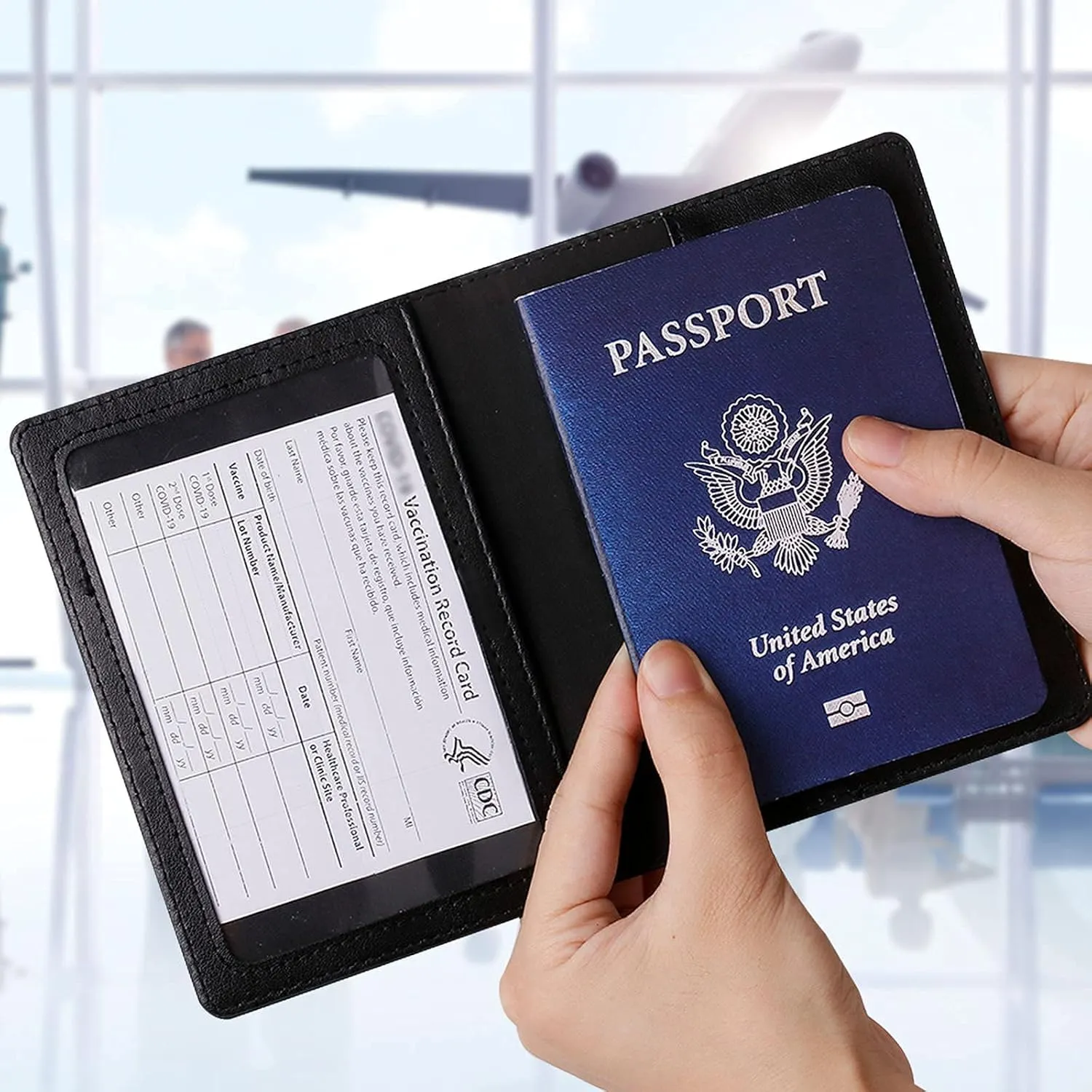 TIGARI Passport Holder for Travel Women Men, PU Leather Passport Wallet Cover Case, Water Resistant Protected Travel Document Holder, Family Vacation Plane Cruise Travel Essentials