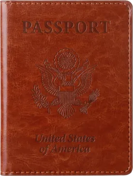 TIGARI Passport Holder for Travel Women Men, PU Leather Passport Wallet Cover Case, Water Resistant Protected Travel Document Holder, Family Vacation Plane Cruise Travel Essentials