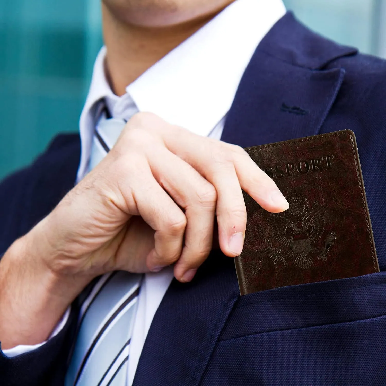 TIGARI Passport Holder for Travel Women Men, PU Leather Passport Wallet Cover Case, Water Resistant Protected Travel Document Holder, Family Vacation Plane Cruise Travel Essentials