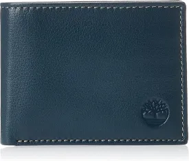 Timberland Men's Blix Slimfold Leather Wallet, Navy, One Size