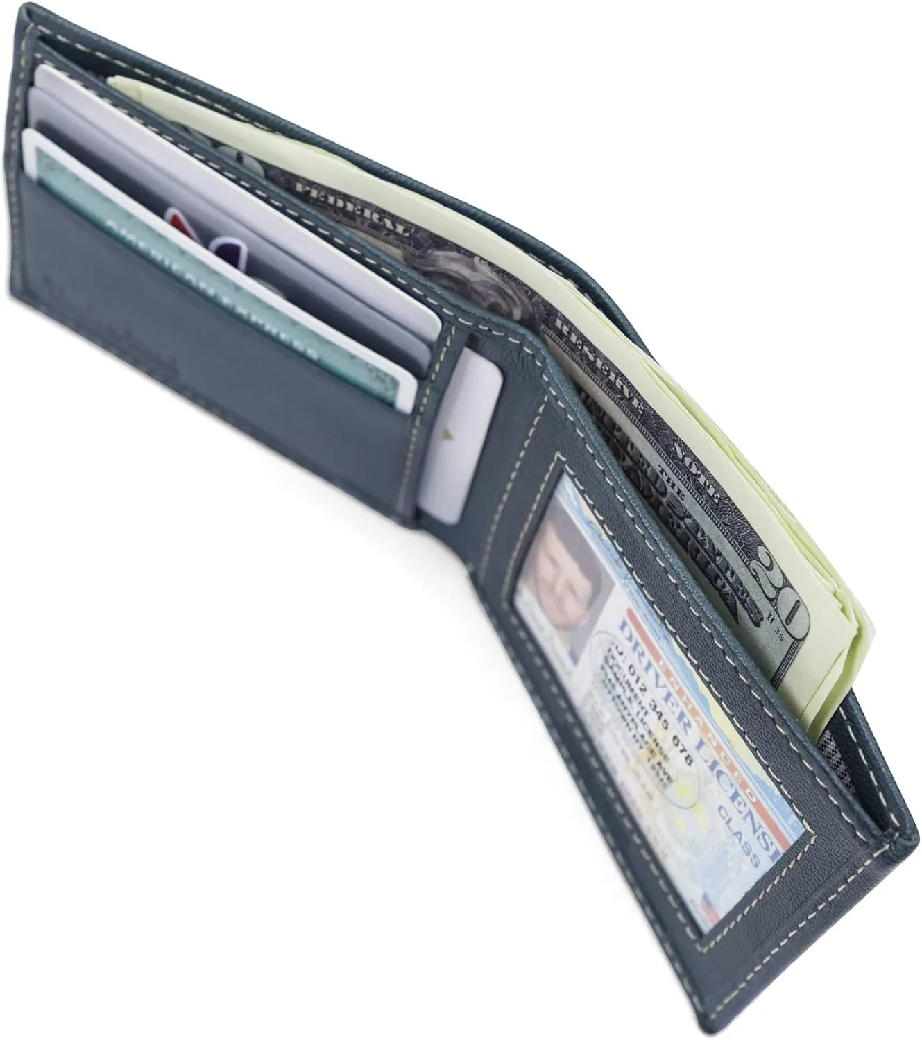 Timberland Men's Blix Slimfold Leather Wallet, Navy, One Size