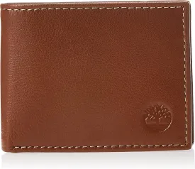 Timberland Men's Blix Slimfold Leather Wallet, Tan, One Size