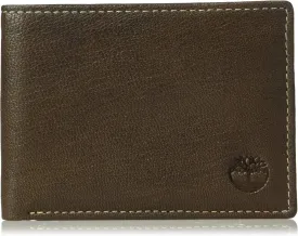 Timberland Men's RFID Blocking Wallet  Genuine Leather Passcase with Removable ID Holder, 6 Card Slots, 2 Billfold Pockets, Slim Design, Dark Brown, One Size