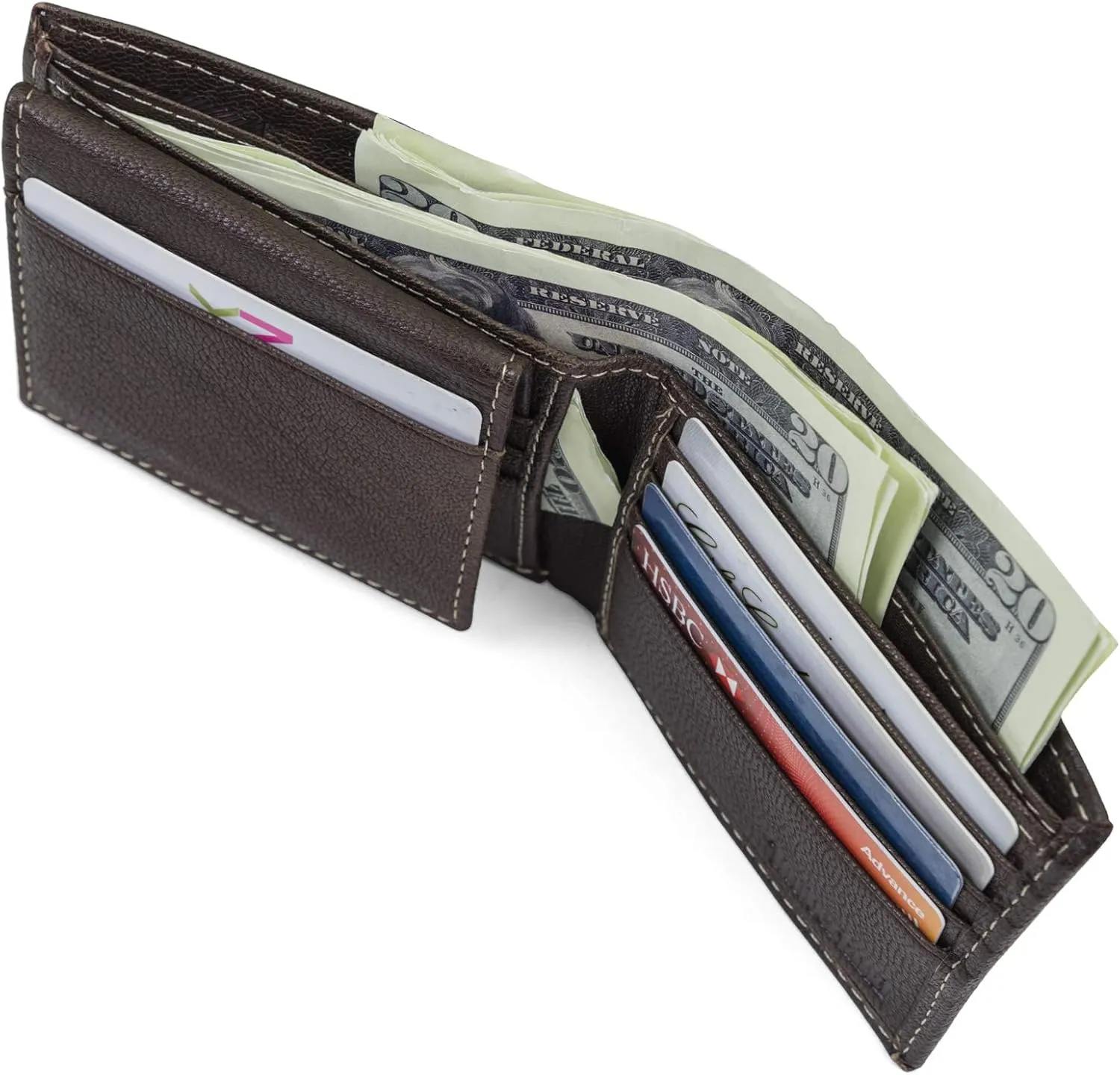 Timberland Men's RFID Blocking Wallet  Genuine Leather Passcase with Removable ID Holder, 6 Card Slots, 2 Billfold Pockets, Slim Design, Dark Brown, One Size