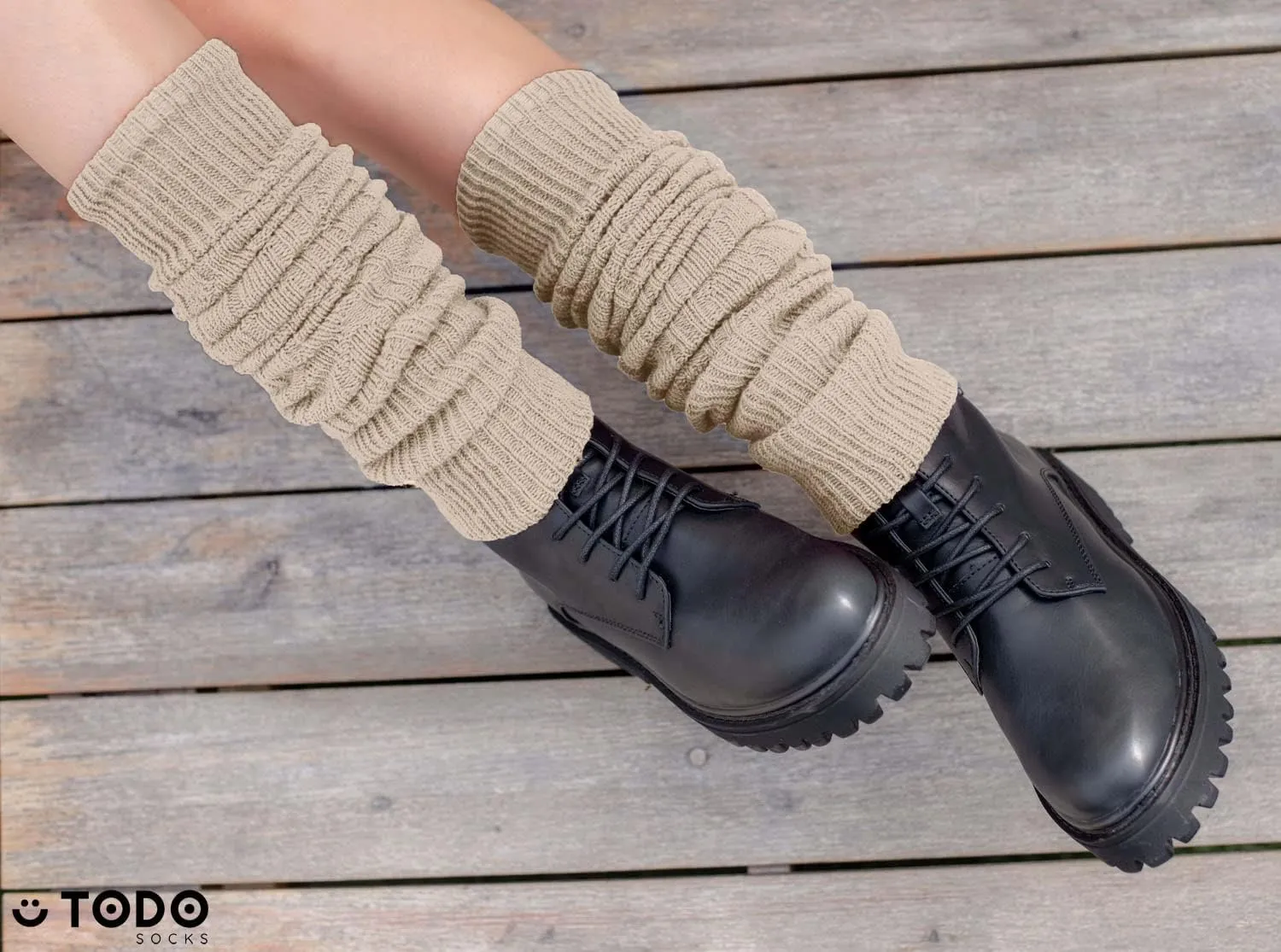 TODO Warm Wool Leg Warmers LONG Women and Girls - to/over Knee High, Soft, Flexible - keep Heat in Winter days.
