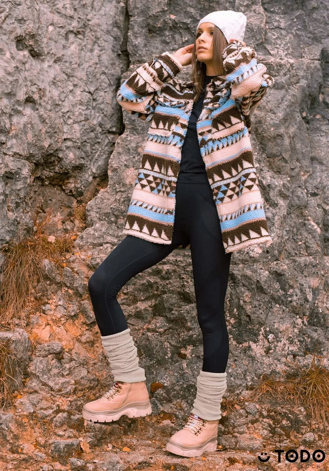 TODO Warm Wool Leg Warmers LONG Women and Girls - to/over Knee High, Soft, Flexible - keep Heat in Winter days.