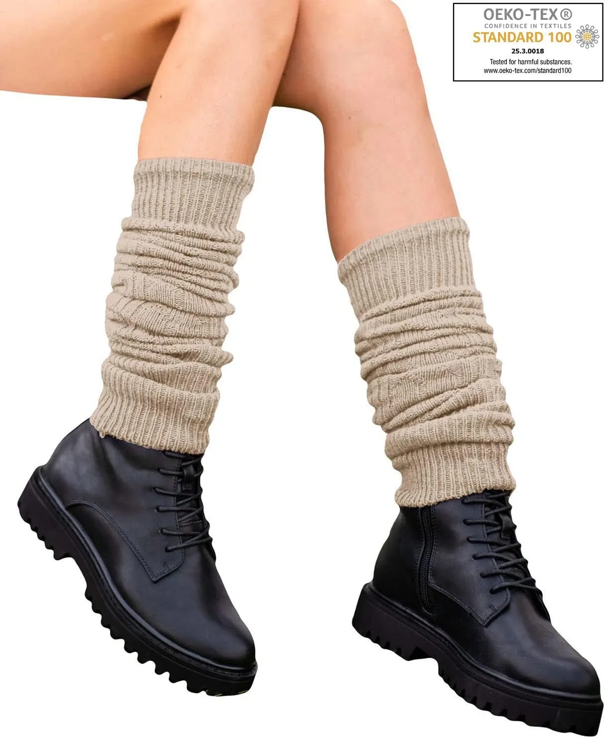 TODO Warm Wool Leg Warmers LONG Women and Girls - to/over Knee High, Soft, Flexible - keep Heat in Winter days.