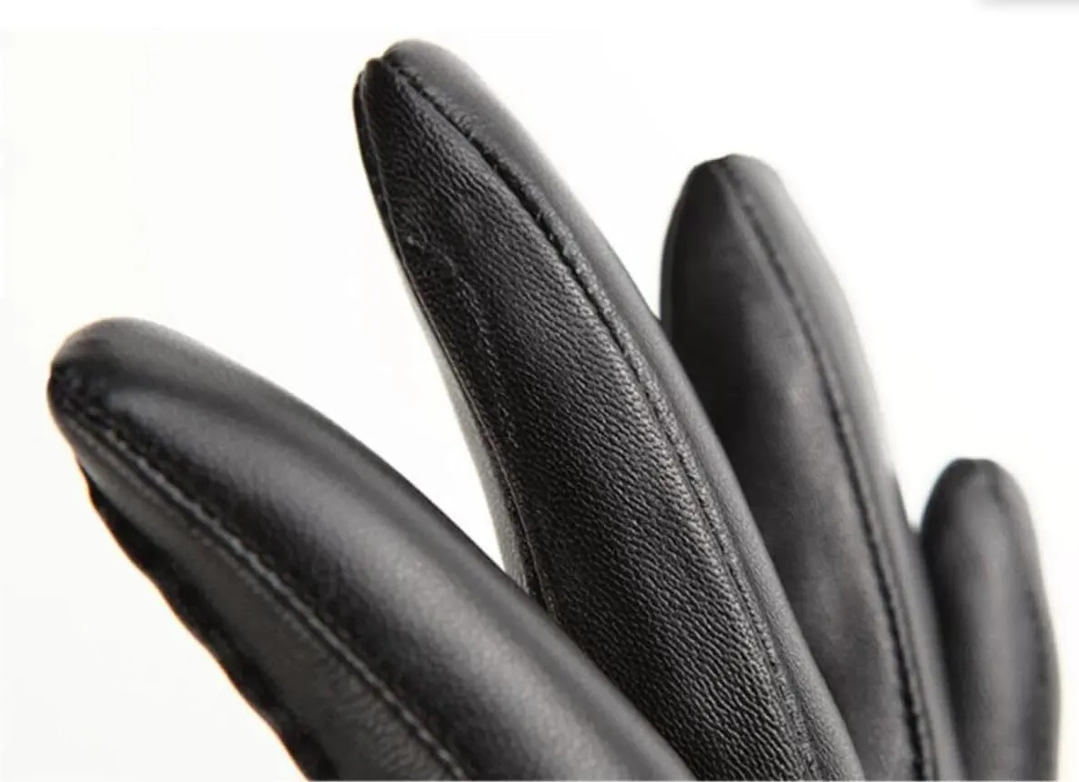 Tomily Women's Winter Leather Gloves,Touch Screen Outdoor Fleece Lined Windproof Driving Dress Gloves