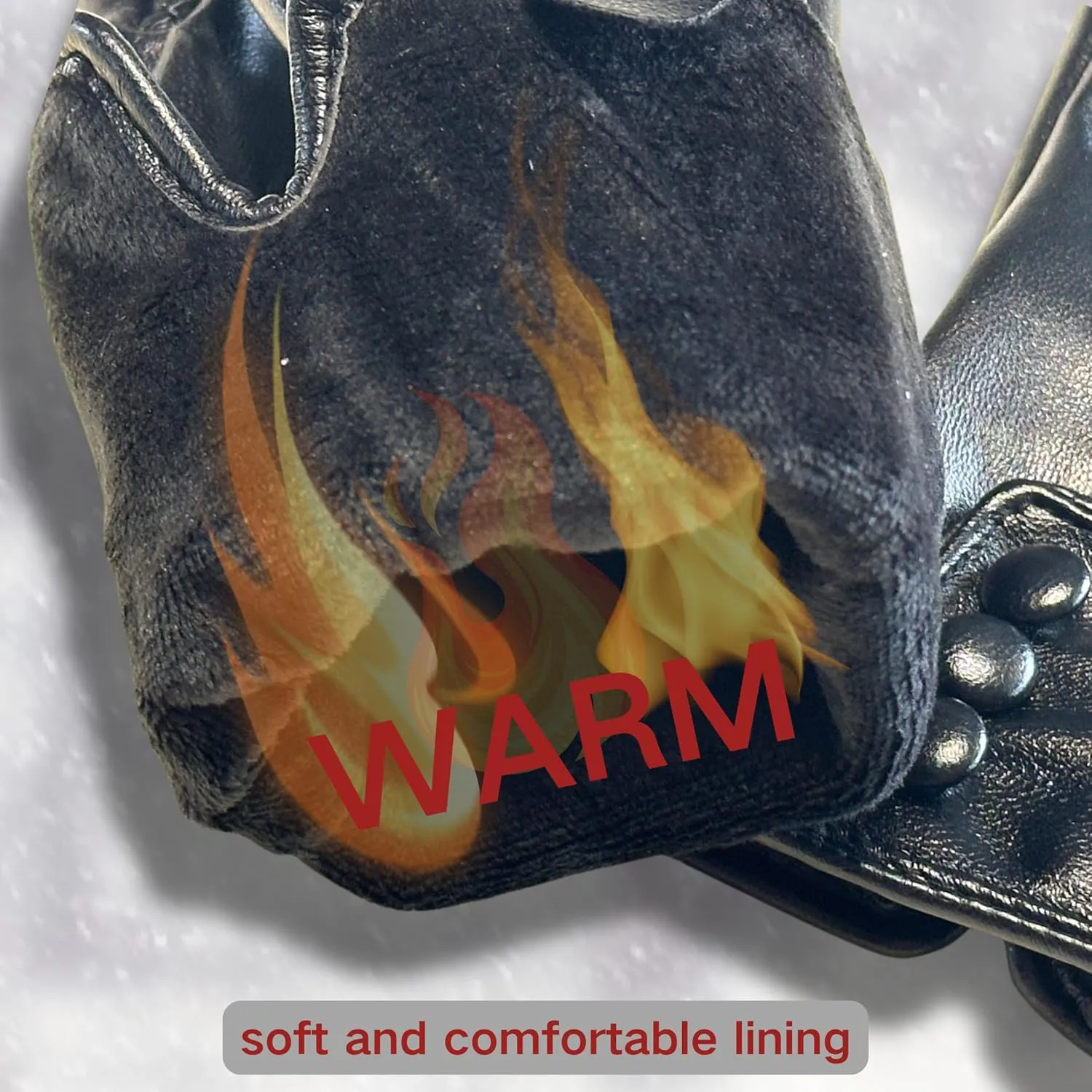 Tomily Women's Winter Leather Gloves,Touch Screen Outdoor Fleece Lined Windproof Driving Dress Gloves