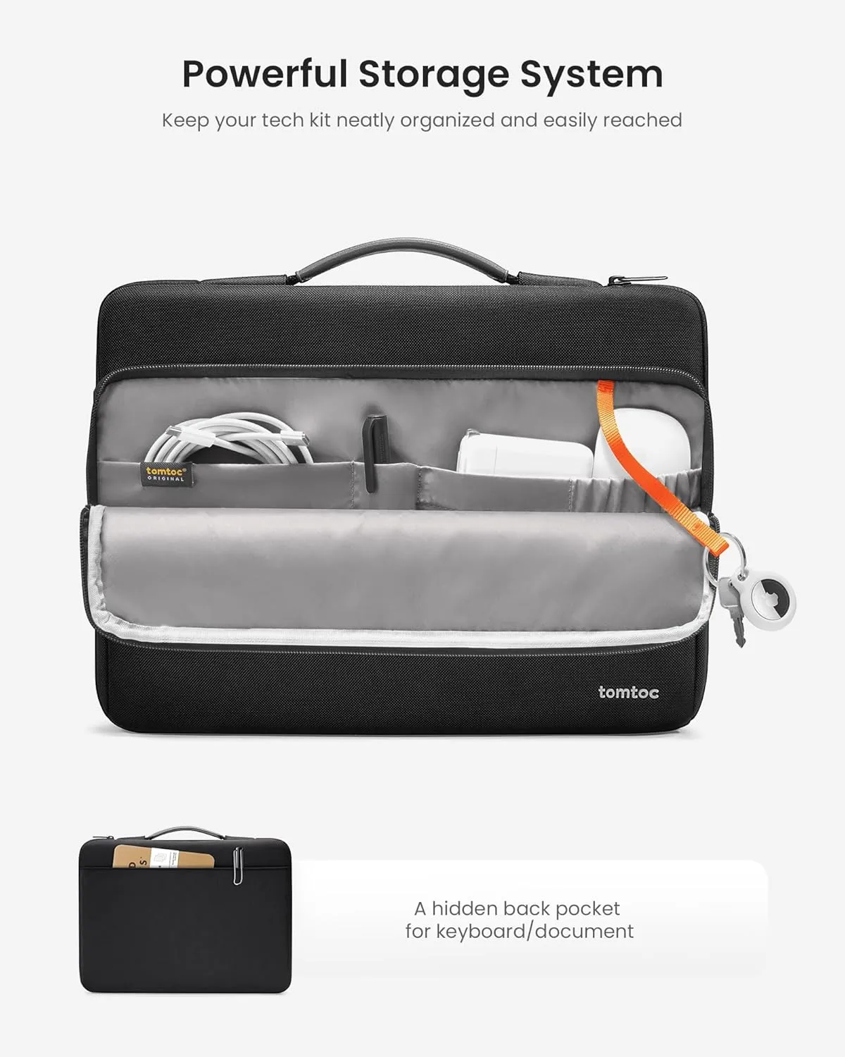 tomtoc 360 Protective Laptop Carrying Case for 2024 New 16-inch MacBook Pro M4/M3/M2/M1 Pro/Max 2024-2019, Water-Resistant Laptop Bag Sleeve with Accessory Pocket for The New Razer Blade 15