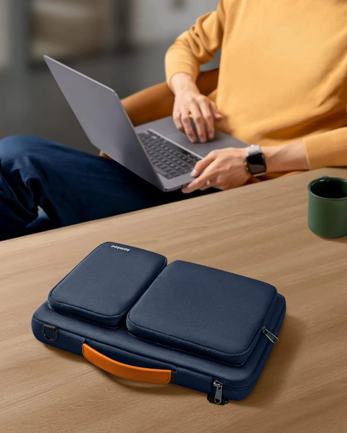 tomtoc 360 Protective Laptop Shoulder Bag for 16-inch MacBook Pro M4/M3/M2/M1 Pro/Max A3403 A3186 A2991 A2485 2024-2019, Water-resistant Sleeve for Dell XPS 15 Surface Book 3 The New Razer Blade 16