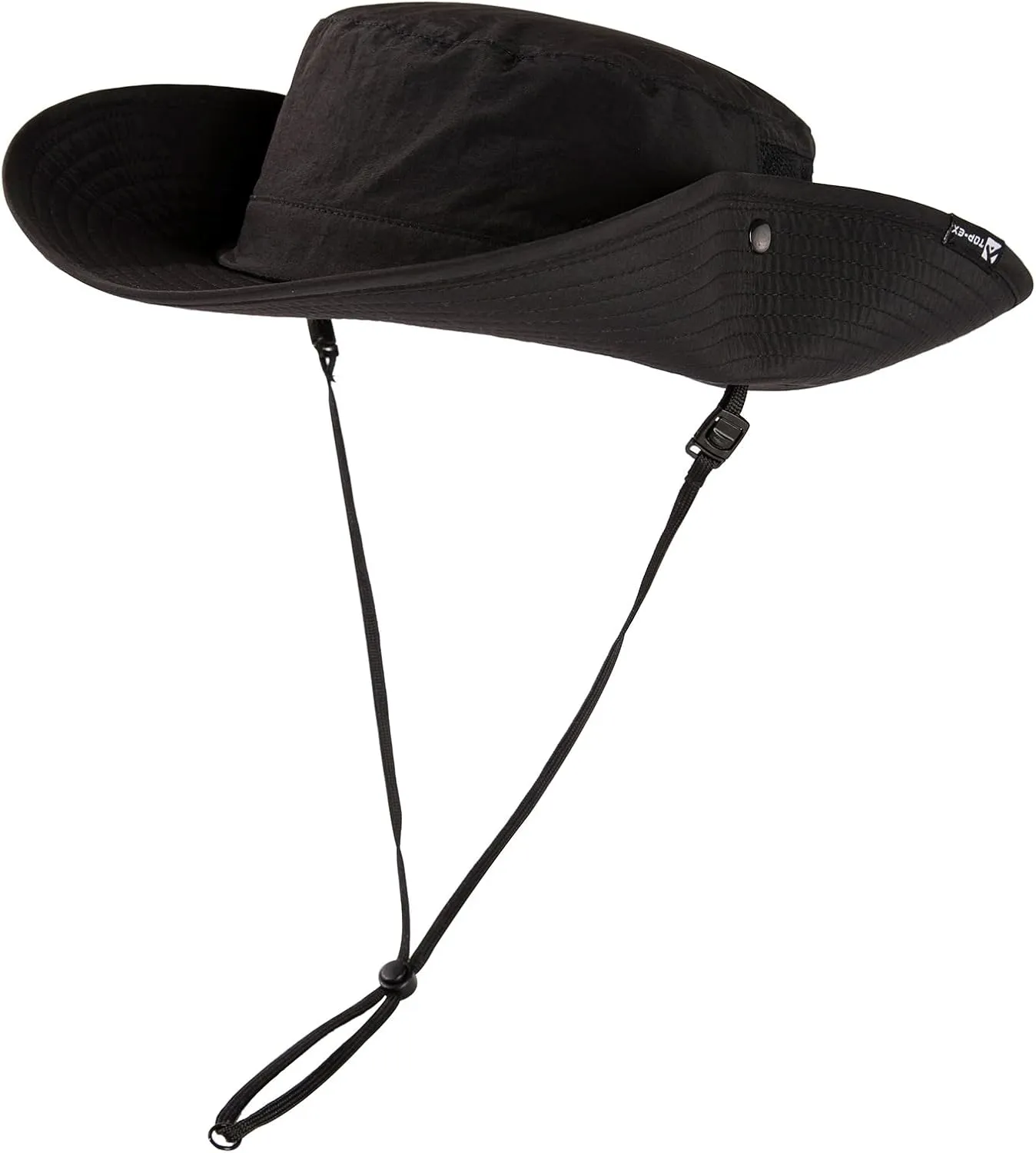 TOP-EX L/XL/XXL UV50  Waterproof Wide Brim Bucket Sun Hat for Summer Fishing Hiking w/Detachable Strap & Vented Mesh