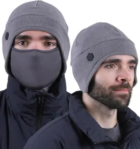 Tough Headwear Skull Cap with Mask Men, Winter Running Gear, Motorcycle Winter Gear, Helmet Liners, Ski Hat, Thermal Beanie