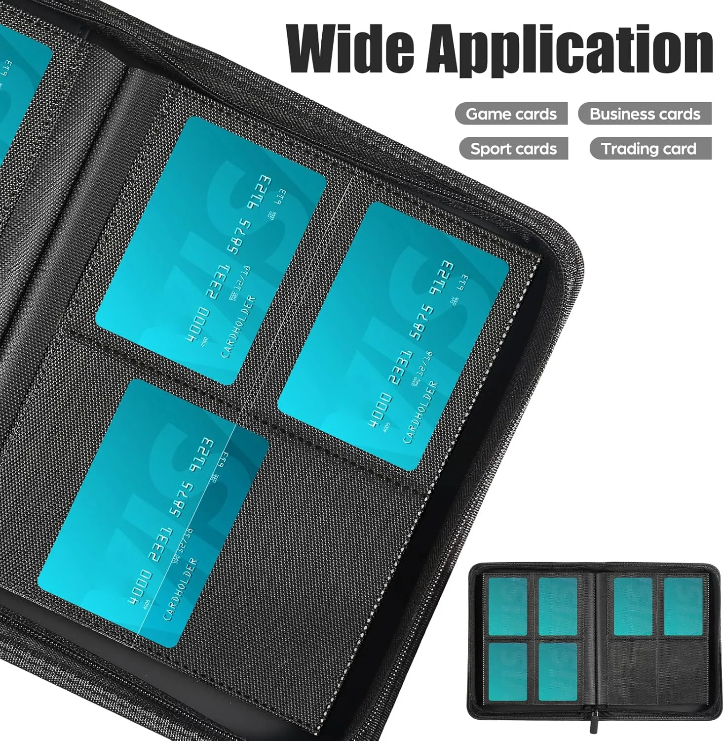 Trading Card Binder with Sleeves, Card Binder Collect Holder Album, Holds Up to 288 Cards with 36 Sturdy Page, Carrying Case Binder Album, Book Folder Storage Organizer