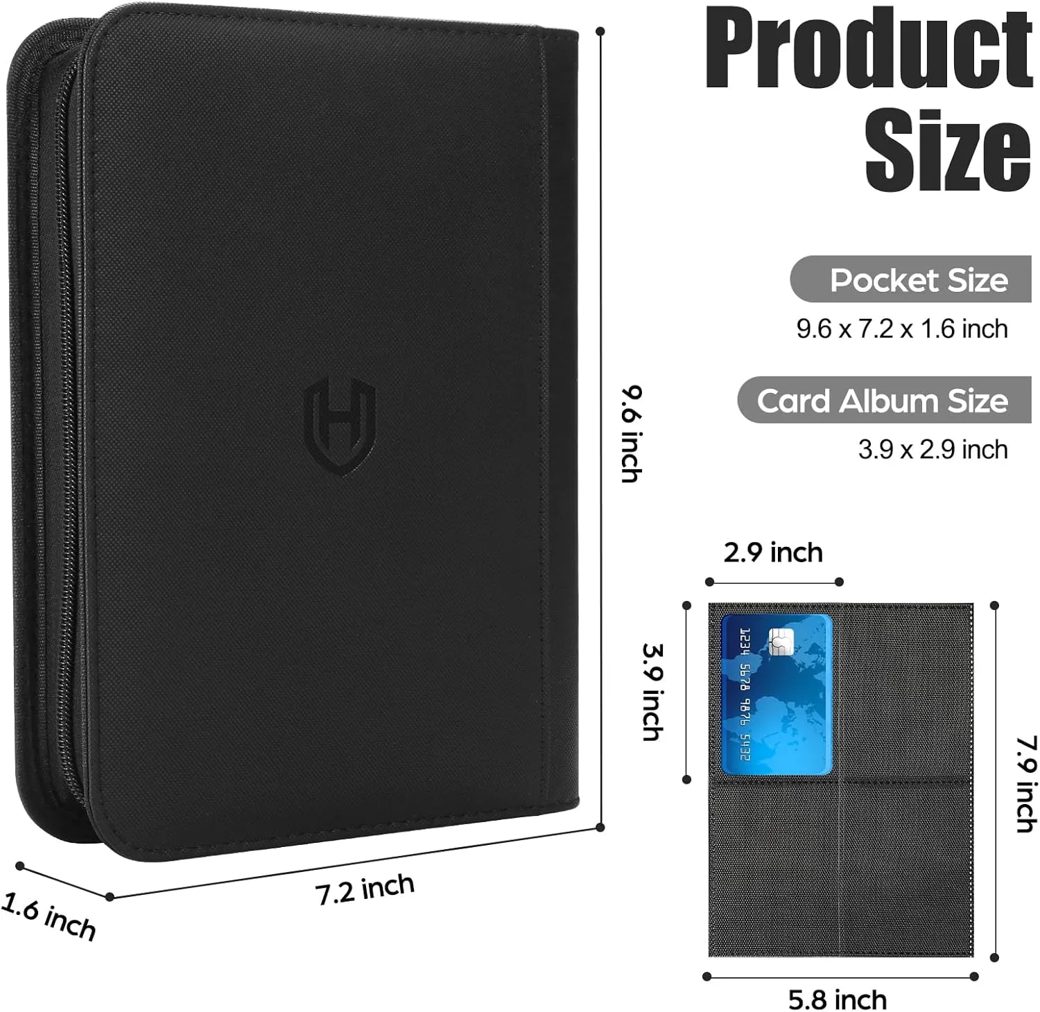 Trading Card Binder with Sleeves, Card Binder Collect Holder Album, Holds Up to 288 Cards with 36 Sturdy Page, Carrying Case Binder Album, Book Folder Storage Organizer