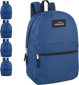 Trail maker 24 Pack- Classic 17 Inch Backpacks in Bulk Wholesale Back Packs for Boys and Girls