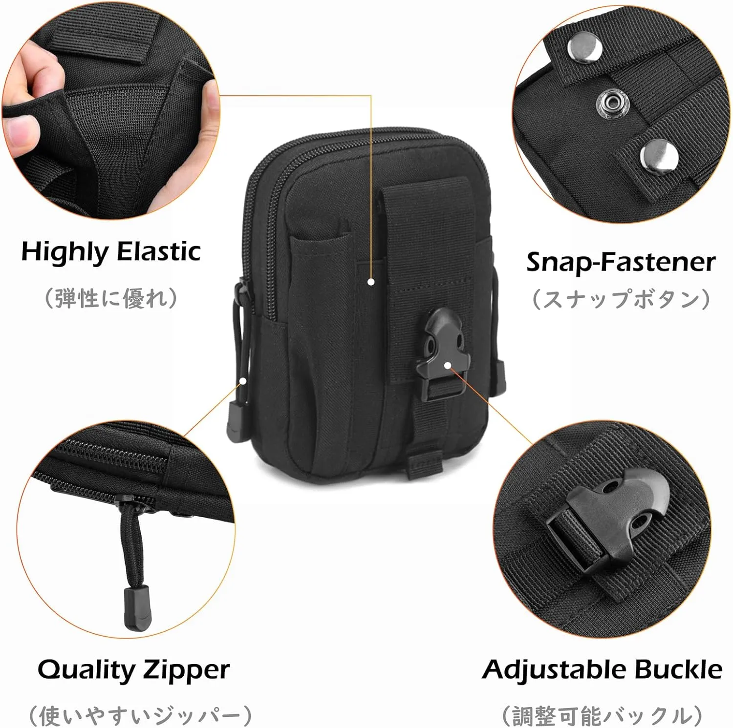 TRIWONDER Tactical Phone Pouch Molle, Smartphone Holster Bag EDC Utility Cellphone Lock Card Holder Organizer Fit for Waist Belt Case
