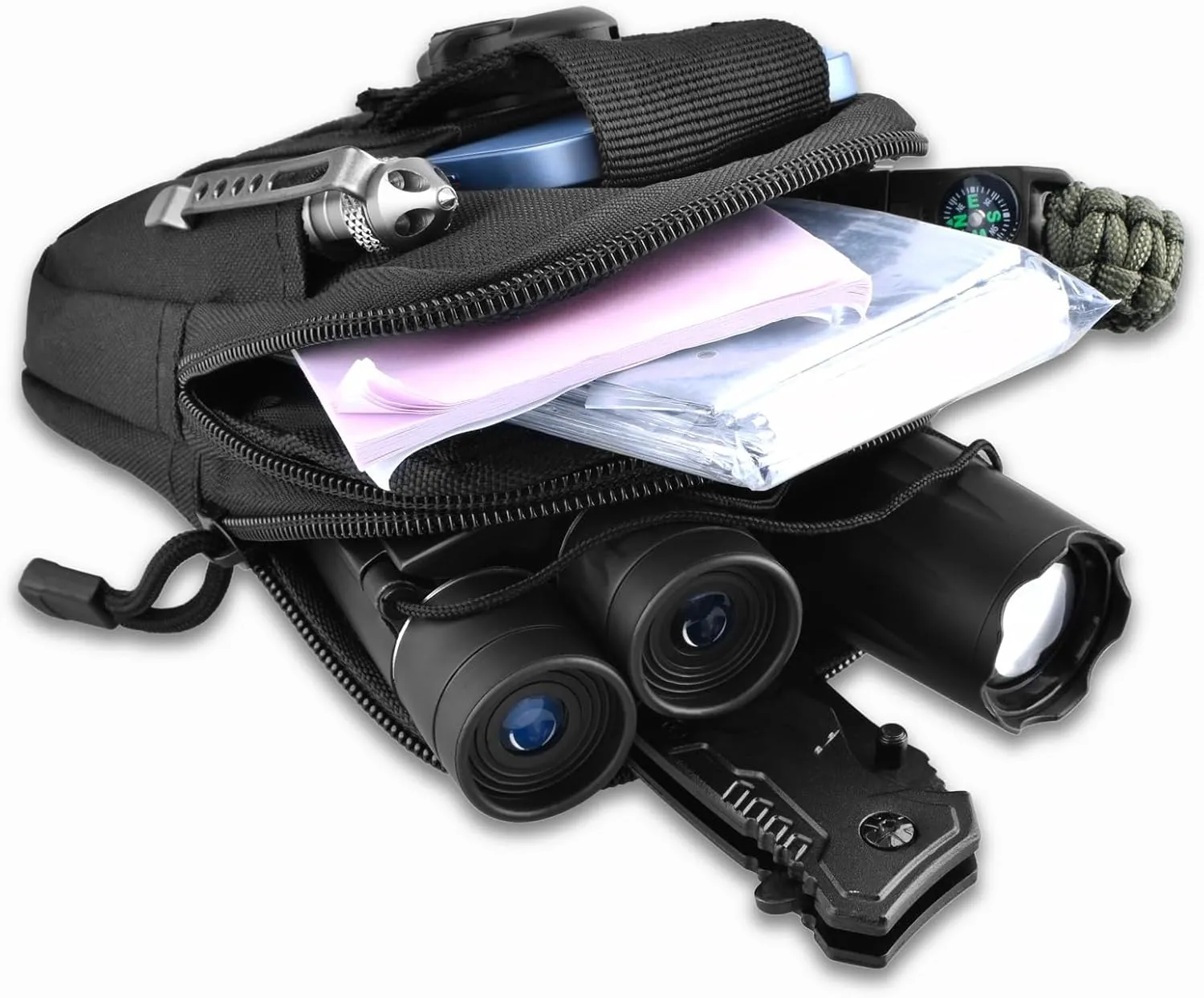 TRIWONDER Tactical Phone Pouch Molle, Smartphone Holster Bag EDC Utility Cellphone Lock Card Holder Organizer Fit for Waist Belt Case