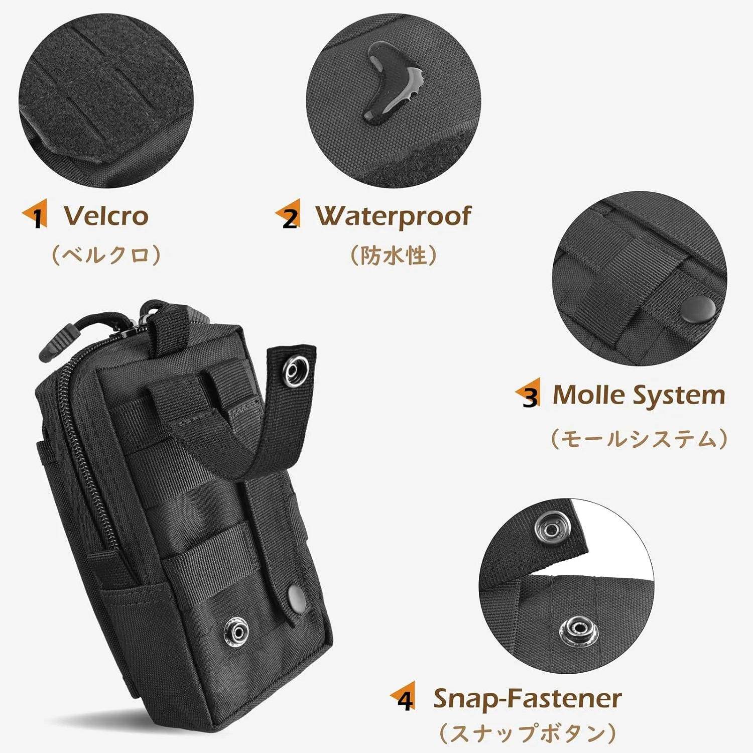 TRIWONDER Tactical Phone Pouch Molle, Smartphone Holster Bag EDC Utility Cellphone Lock Card Holder Organizer Fit for Waist Belt Case