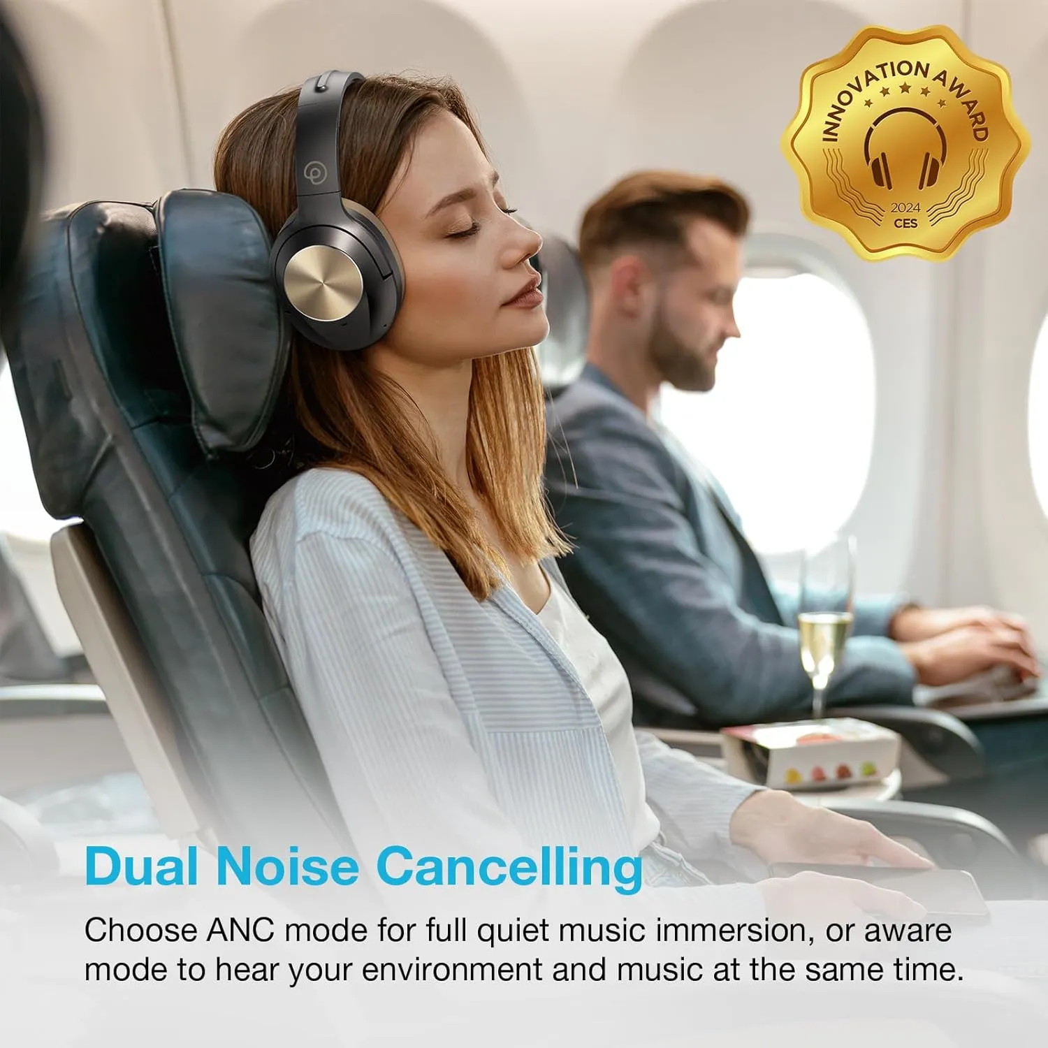 Upgrade ProLevel Hybrid Active Noise Cancelling Headphones with HD Sound, Wireless Bluetooth Headphones Over The Ear Unequaled Comfort, Vivid Deep Bass, for Home Office Travel Birthday Gift