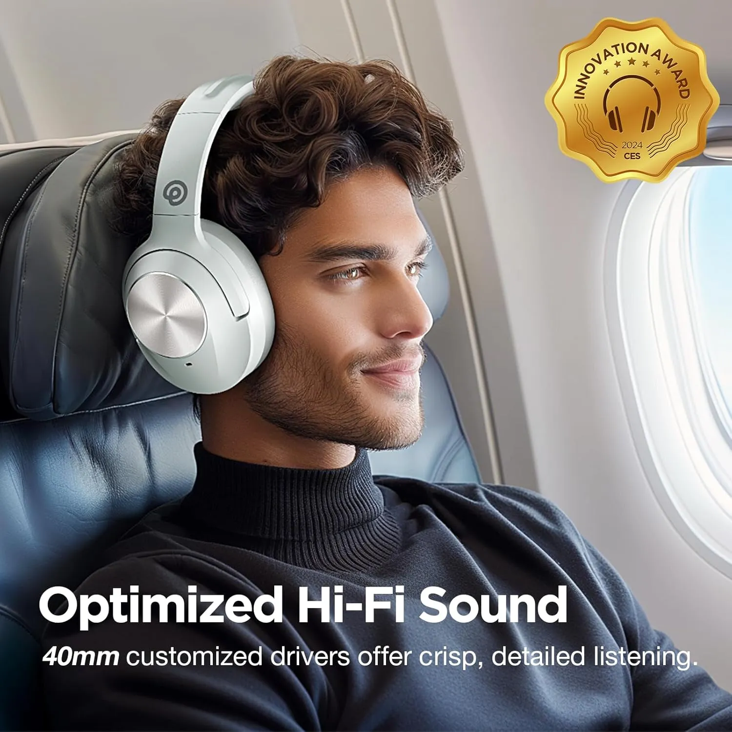 Upgrade ProLevel Hybrid Active Noise Cancelling Headphones with HD Sound, Wireless Bluetooth Headphones Over The Ear Unequaled Comfort, Vivid Deep Bass, for Home Office Travel Birthday Gift