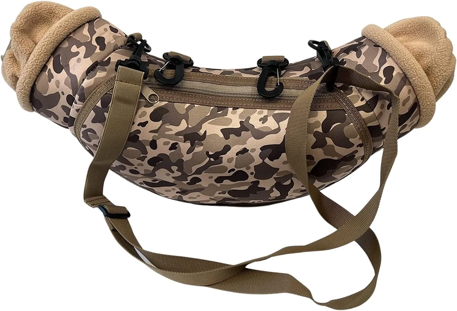 Waterproof Hand Warmer Muff made of Camouflage Neoprene with Waist, Belt Loop or Neck Strap