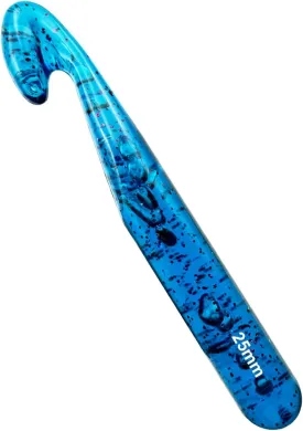 Weabetfu 25mm Large Crochet Hook,Huge Crochet Hooks for Chunky Yarn,Ergonomic Knitting Giant Crochet Hooks,Big Crochet Hooks for Knitting Yarn Carpet Scarf Wool Roving, Blue