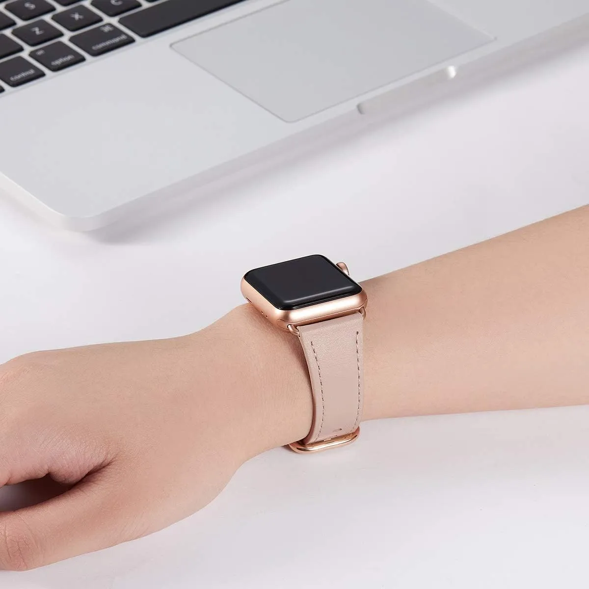WFEAGL Compatible with Apple Watch Band 41mm 40mm 38mm 45mm 46mm 44mm 42mm Women, Top Genuine Leather Band Replacement Strap for iWatch Band Series SE SE2 10 9 8 7 6 5 4 3 2 1