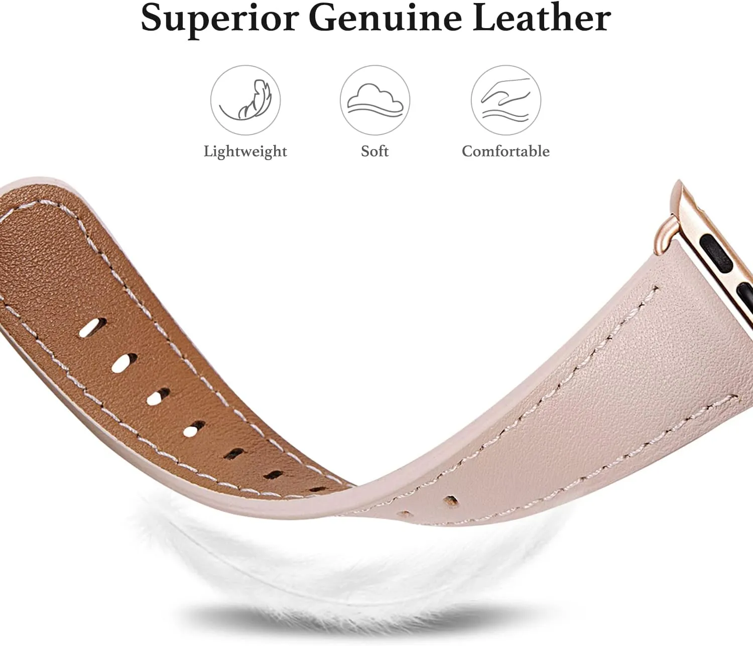 WFEAGL Compatible with Apple Watch Band 41mm 40mm 38mm 45mm 46mm 44mm 42mm Women, Top Genuine Leather Band Replacement Strap for iWatch Band Series SE SE2 10 9 8 7 6 5 4 3 2 1