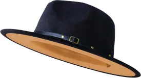 Wide Brim Fedora Hats for Women Men Two Tone Dress Hat Felt Panama Hat in Two Audlt Size