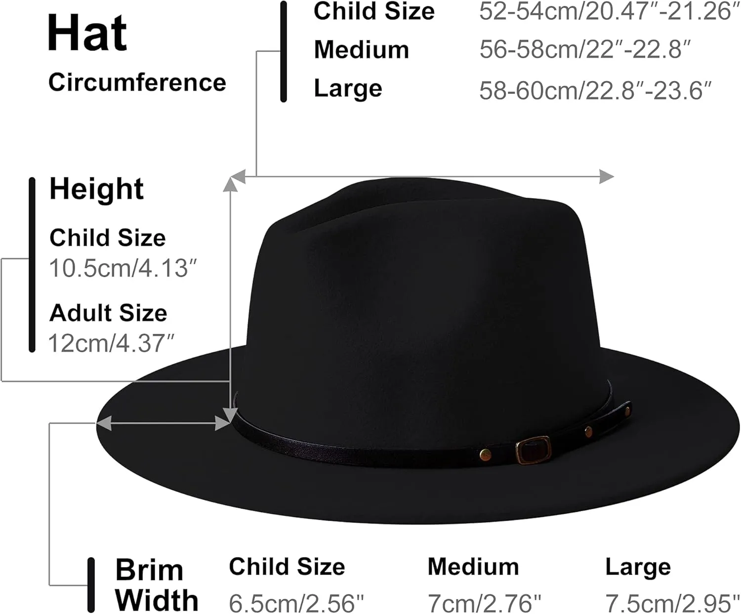 Wide Brim Fedora Hats for Women Men Two Tone Dress Hat Felt Panama Hat in Two Audlt Size