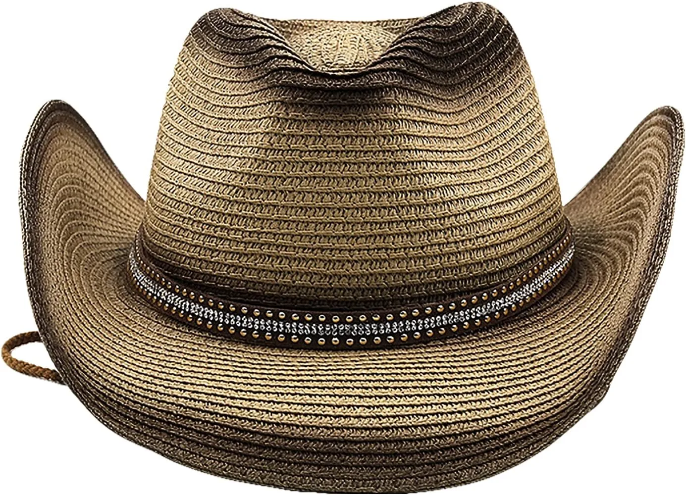 Wide Shapable Brim Straw Cowboy Hat Men Women UV Sun Protection Cowgirl Straw Hat Holiday Travel Panama Fedora Hat Beach Caps