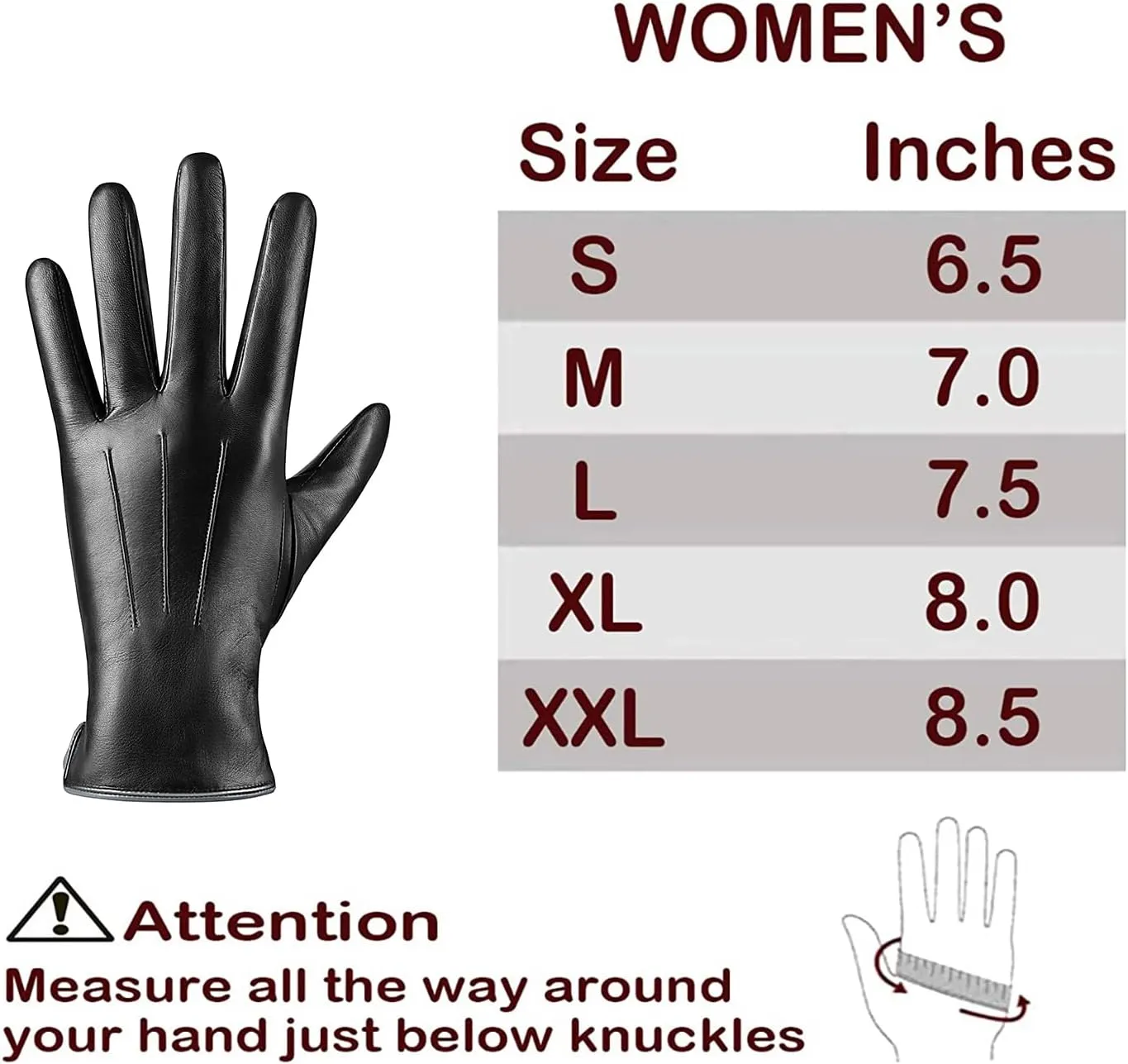 Winter Fashion Leather Gloves for Women, Warm Cashmere Lining Touchscreen Texting Driving Dress Gloves