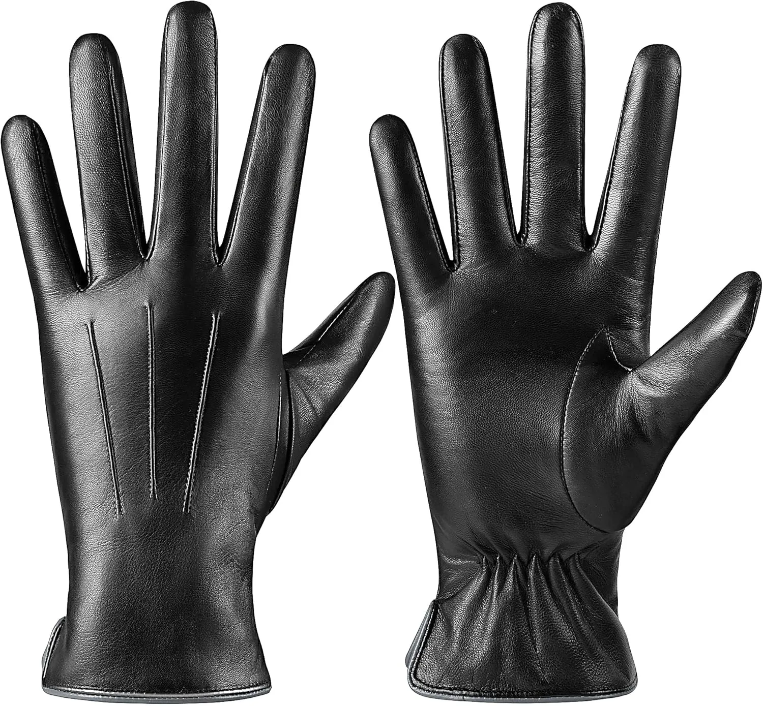 Winter Fashion Leather Gloves for Women, Warm Cashmere Lining Touchscreen Texting Driving Dress Gloves
