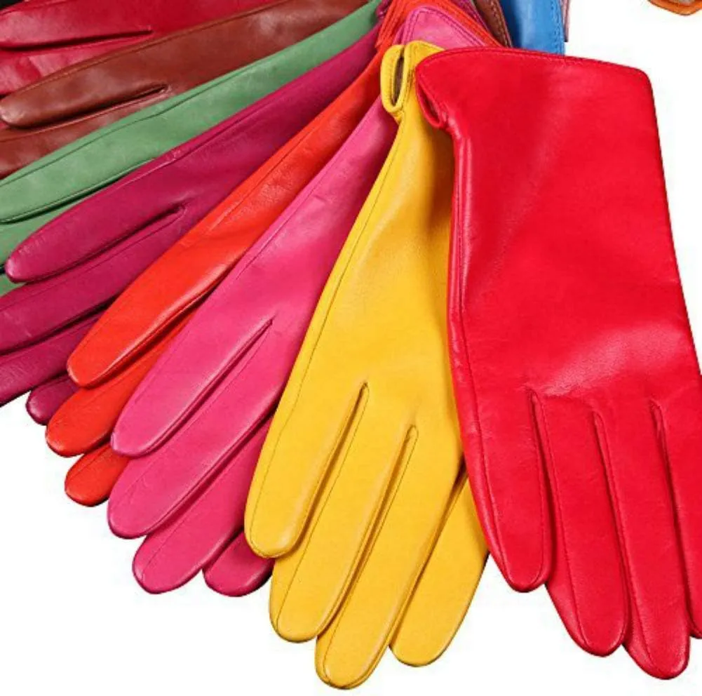 Winter Gloves for Women Genuine Leather Warm Cashmere & Wool Blend Lining Touchscreen Windproof Driving Dress