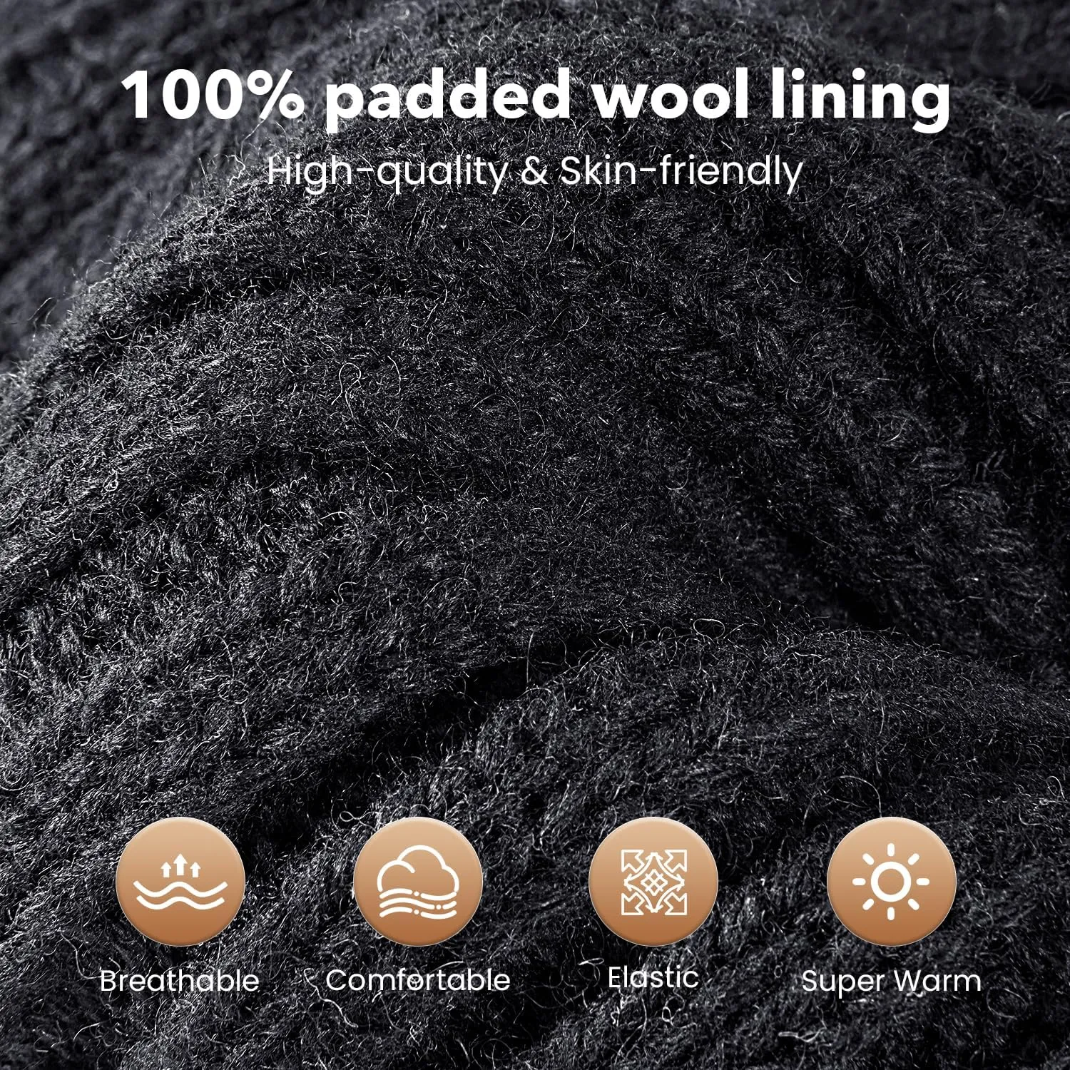 Winter Headbands for Women 3 Pack, Ear Warmers for Women Headband Wool Knit Thick Fleece Lined, Cold Weather Warm Ear Muffs