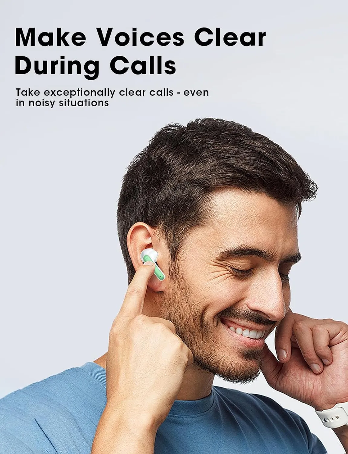 Wireless Earbuds, 2025 Ear Buds with Big Bass Stereo Sound, Lightweight Bluetooth Earbuds with 48 Hours Playtime, in-Ear Fit Earphones, IPX7, Hands-Free Calls with AI for iPhone, Android, Pad