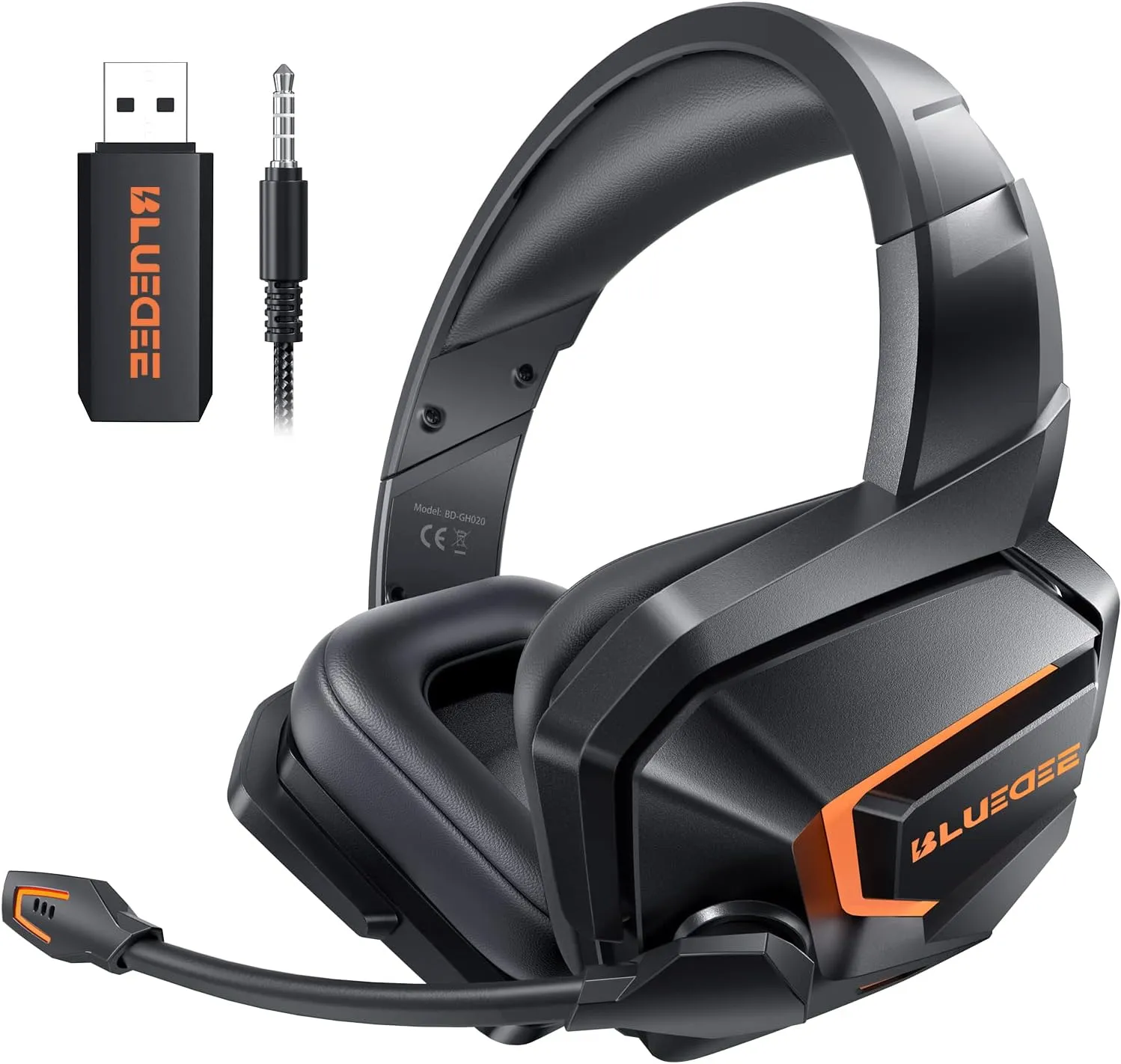 Wireless Gaming Headsets with Mic for PC PS4 PS5 PlayStation 4 5, Bluetooth USB Gamer Headphones with Noise Cancelling Microphone for Computer Laptop PC Mac