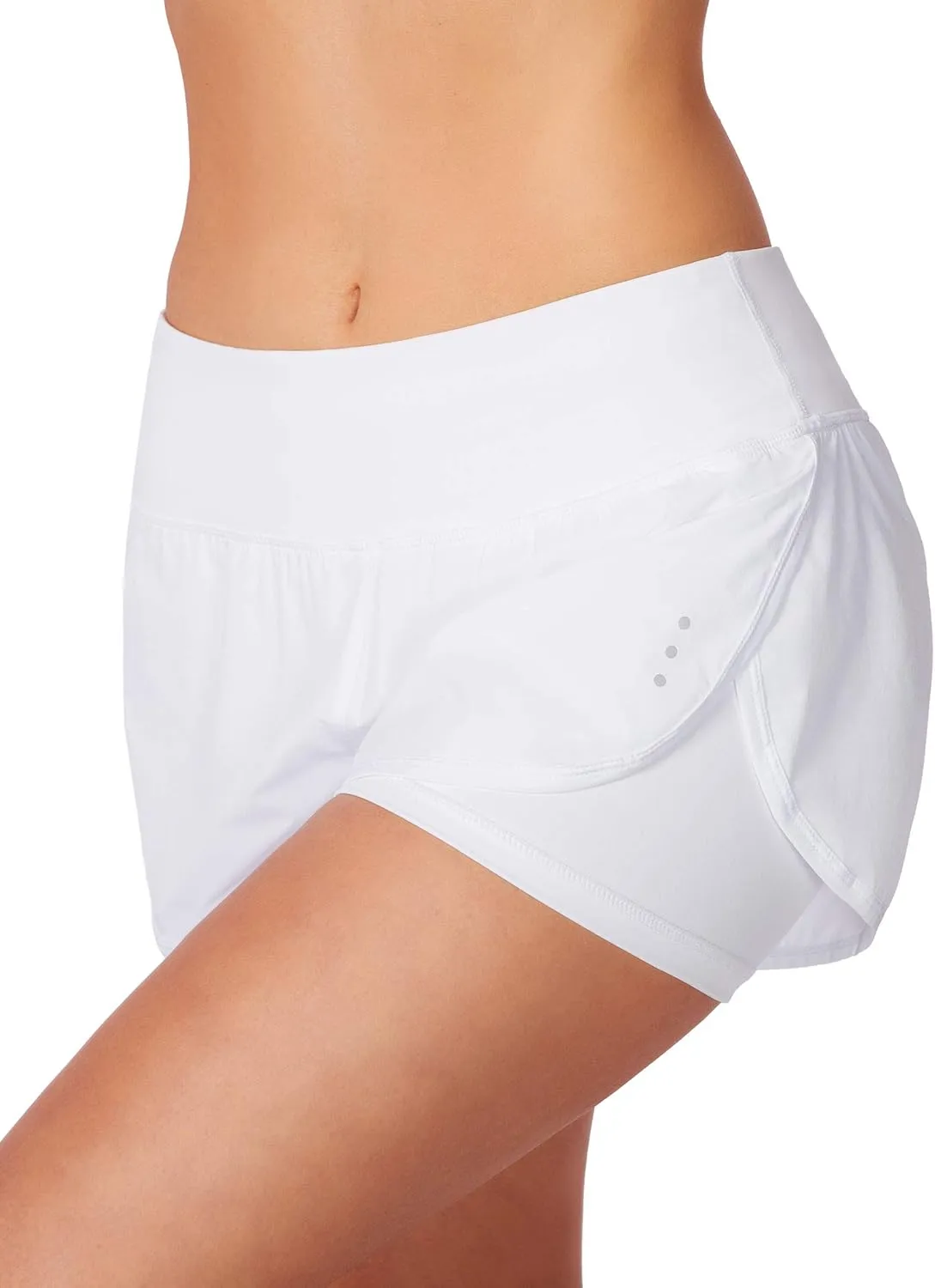 Women's 2 in 1 Running Shorts High Waisted Spandex Shorts Gym Yoga Workout Athletic Shorts for Women with Zipper Pockets