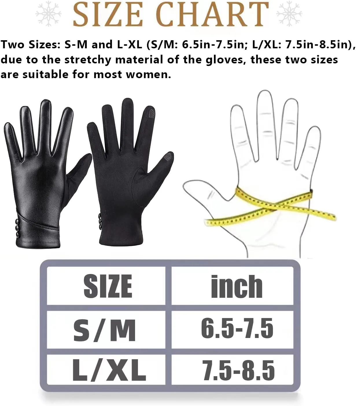 Womens Winter Leather Gloves Touch Screen Wool Lined Windproof Warm Suede Fashion Dress Gloves